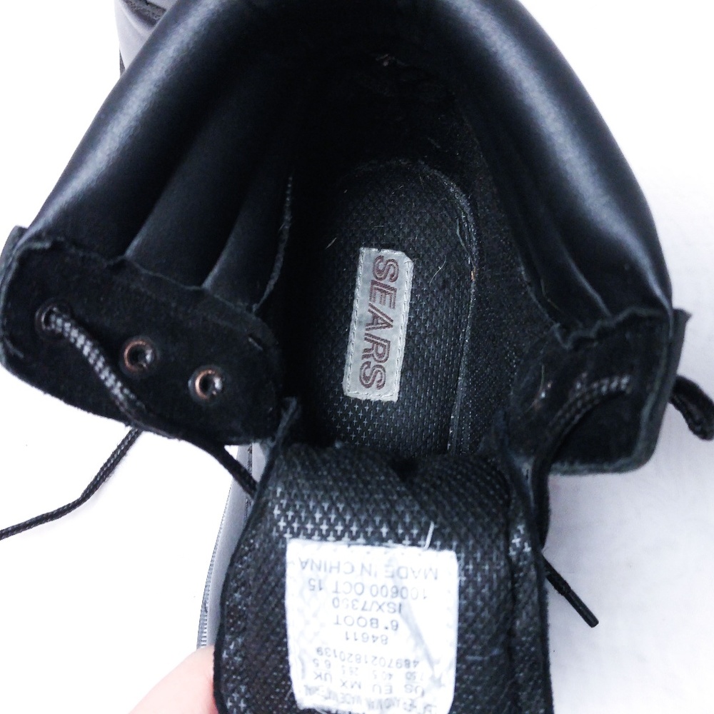 Sears Work Boot Soft Toe Black Leather size 7.5 - Picture 6 of 6
